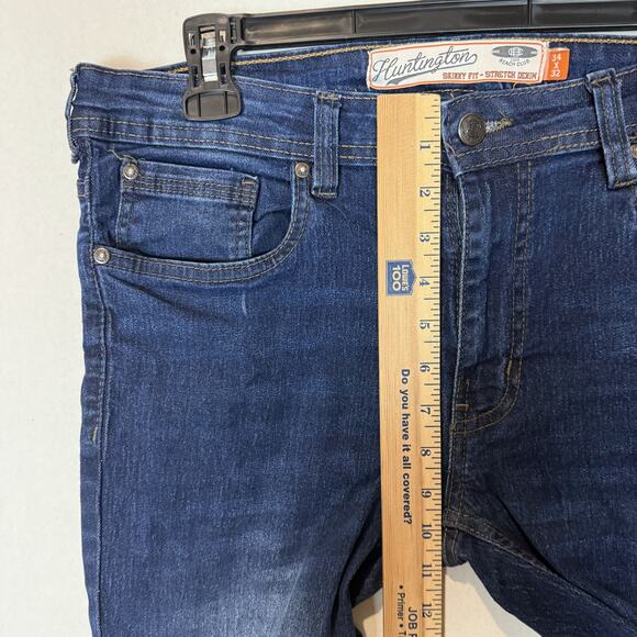 New Huntington BC Jeans Men 34x32 Blue Denim Stretch Zip Fly Mid-Rise Skinny Fit - Picture 12 of 14